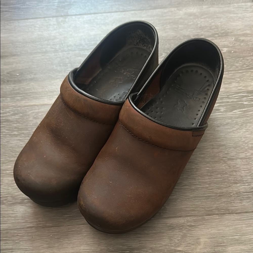 Dansko Brown and Black Professional Clogs